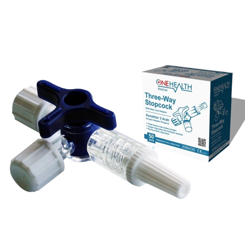 ONEHEALTH 3 Way Stopcock Tanpa Selang 1 box isi 50 pcs