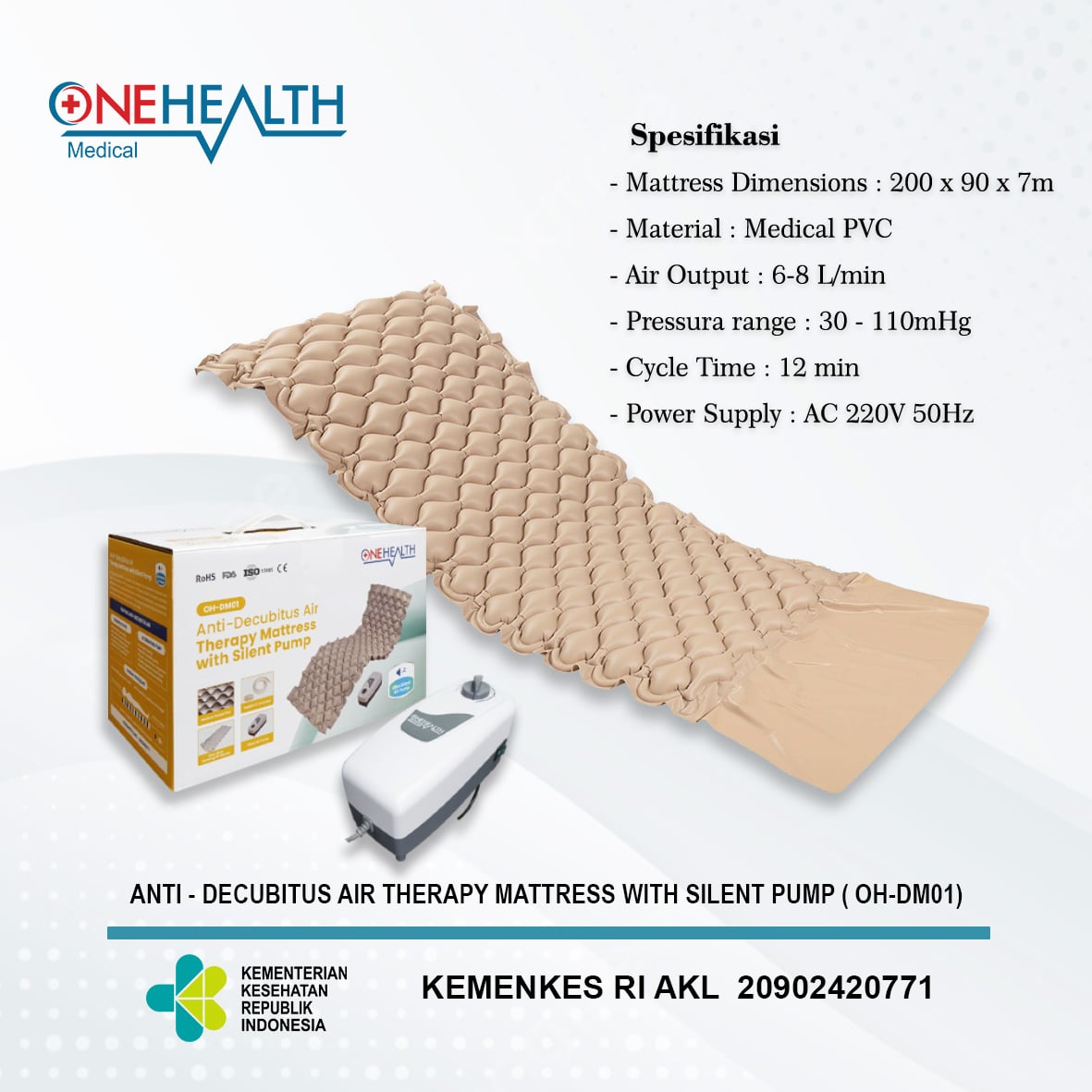 ONEHEALTH Air Mattress Kasur Decubitus
