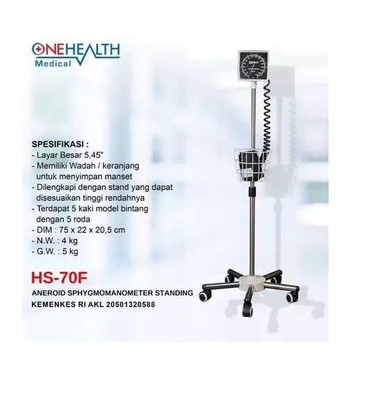 Tensimeter Aneroid Stand Mobile Onehealth